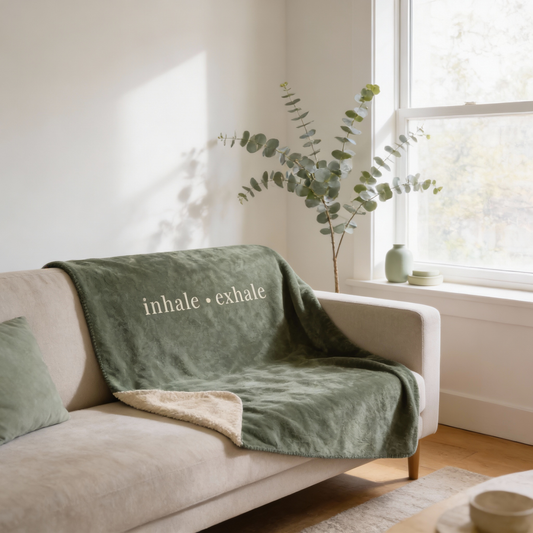 🌿 inhale · exhale – Sherpa-Decke